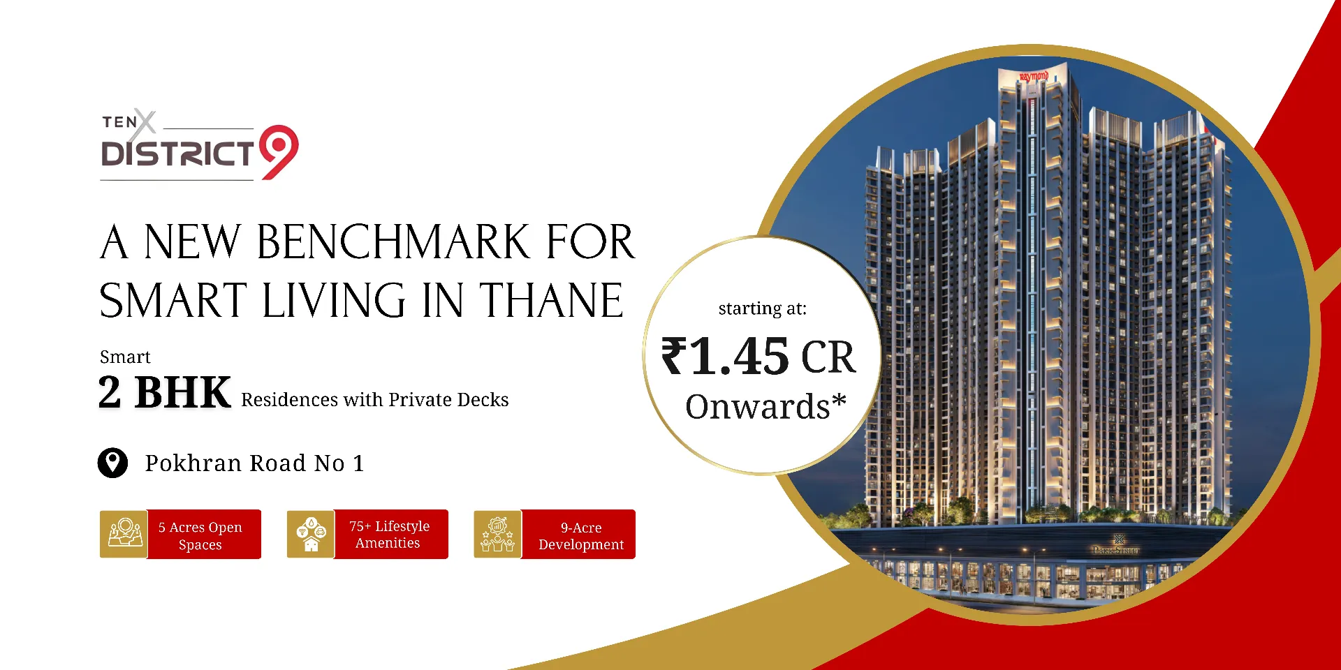 Raymond Ten X District 9 - 2 BHK Apartments at Pokhran Road 1, Thane